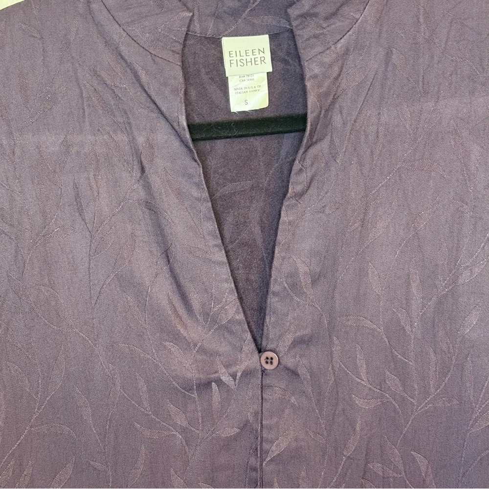 Eileen Fisher Sweater Cardigan Rayon Ladies Long Sleeve Purple Floral - Picture 2 of 4